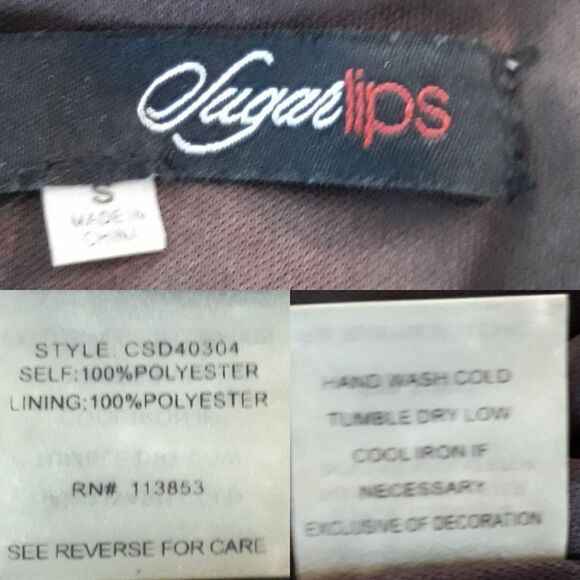 Sugarlips Dress High Low Midi Strappy Colorful Rainbow Jagged Striped Sz S - Picture 4 of 10